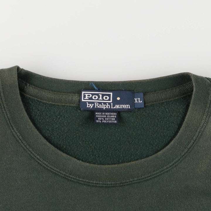 Ralph Lauren POLO by Ralph Lauren One Point Logo Sweatshirt Trainer Men's XL cotton Green type dark green Vintage Second Hand