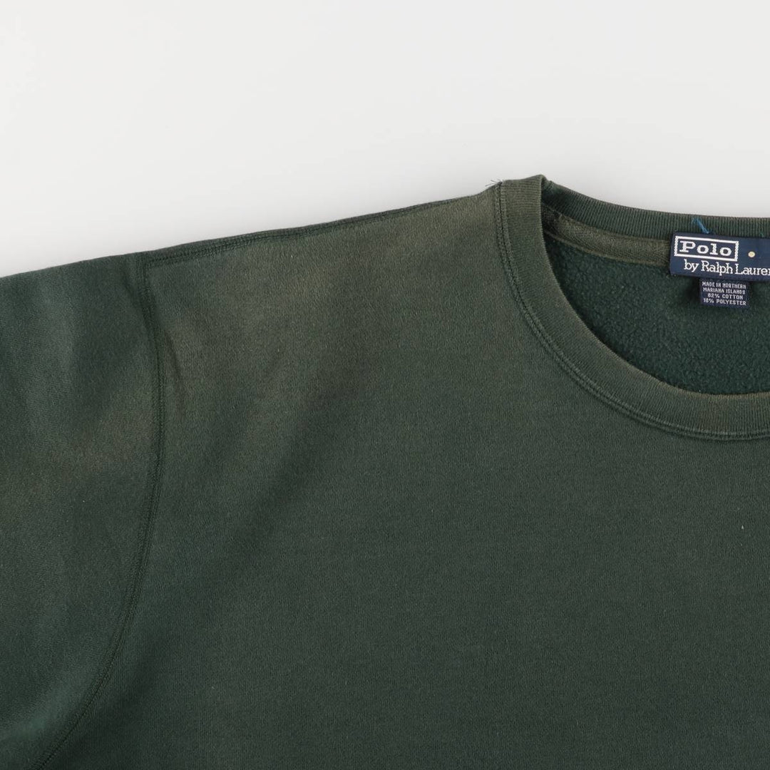 Ralph Lauren POLO by Ralph Lauren One Point Logo Sweatshirt Trainer Men's XL cotton Green type dark green Vintage Second Hand