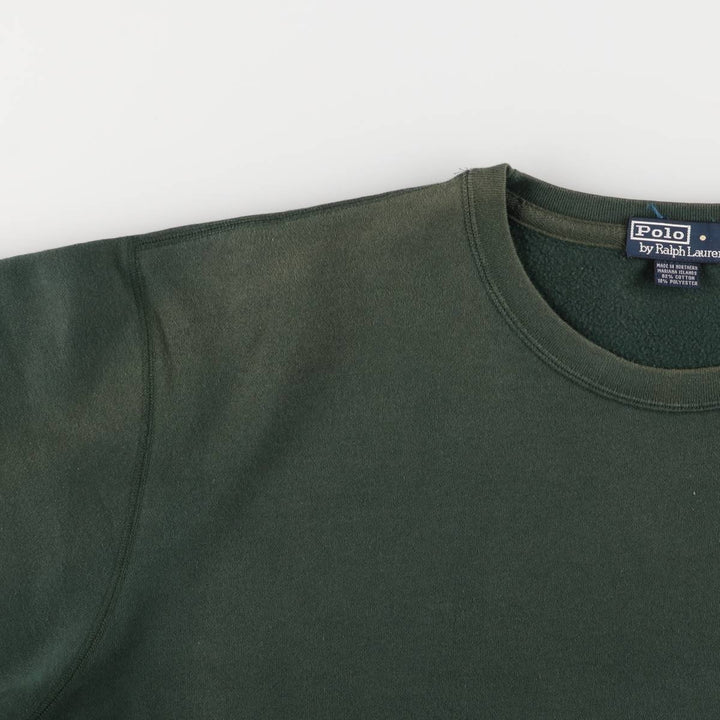 Ralph Lauren POLO by Ralph Lauren One Point Logo Sweatshirt Trainer Men's XL cotton Green type dark green Vintage Second Hand