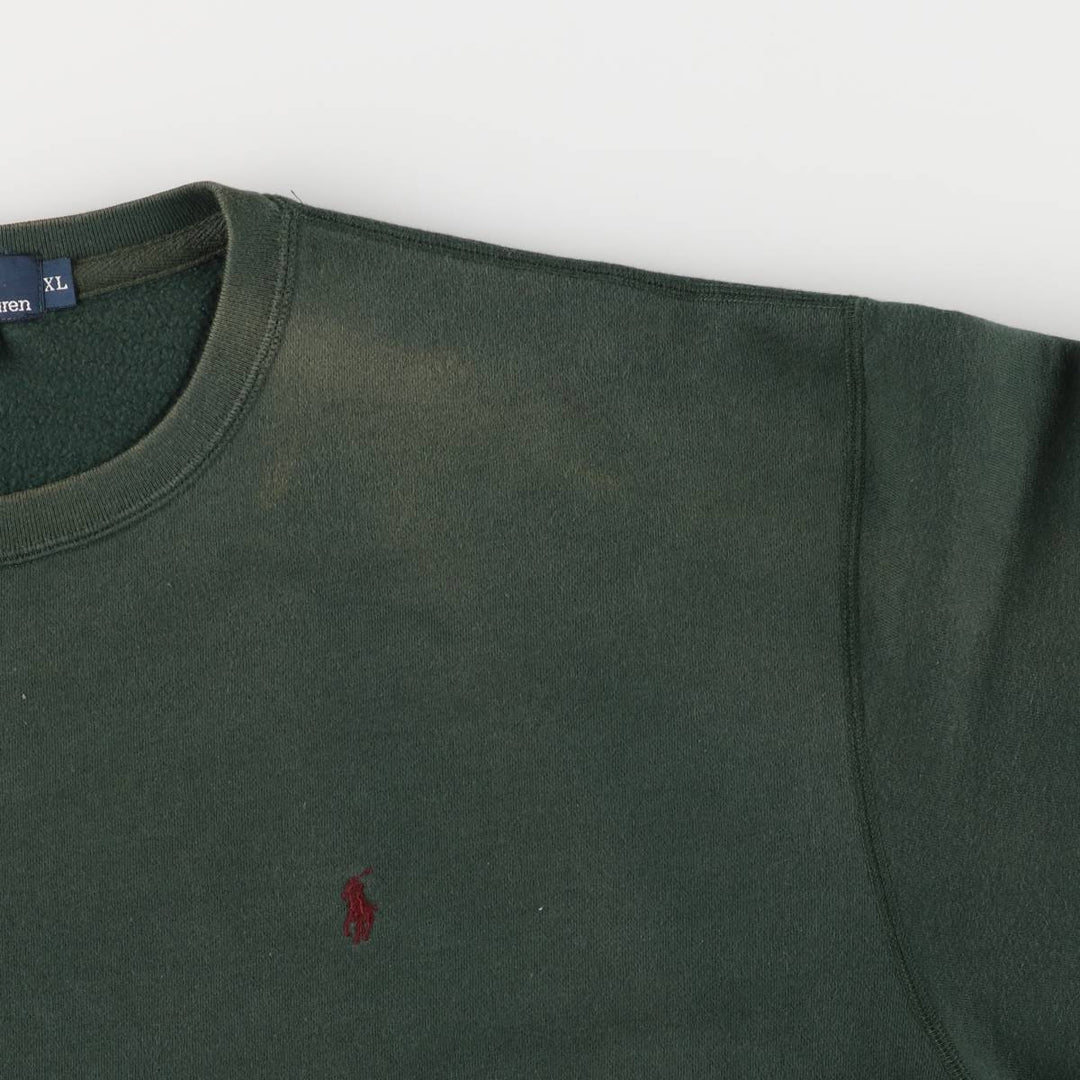 Ralph Lauren POLO by Ralph Lauren One Point Logo Sweatshirt Trainer Men's XL cotton Green type dark green Vintage Second Hand