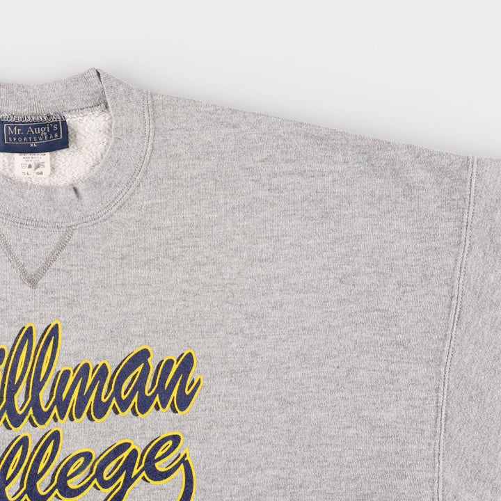 Mr. Augi's Vintage College Sweatshirt, Made in USA, Men's Size XL cotton gray type Vintage Second Hand