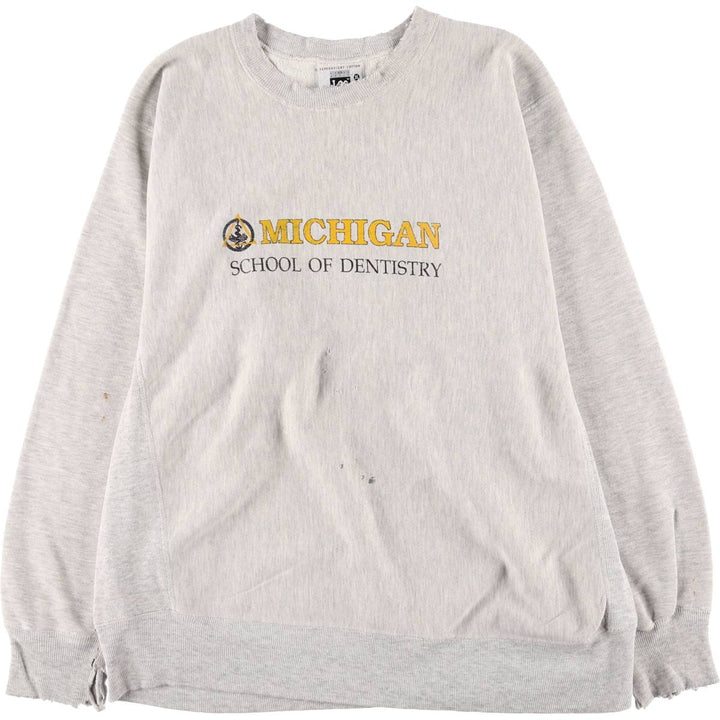 Vintage 1990'S Lee University of Michigan college sweatshirt, made in the USA, size XL. cotton gray type Vintage Second Hand