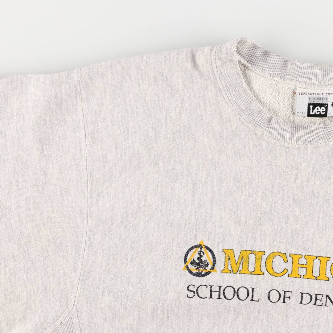 Vintage 1990'S Lee University of Michigan college sweatshirt, made in the USA, size XL. cotton gray type Vintage Second Hand