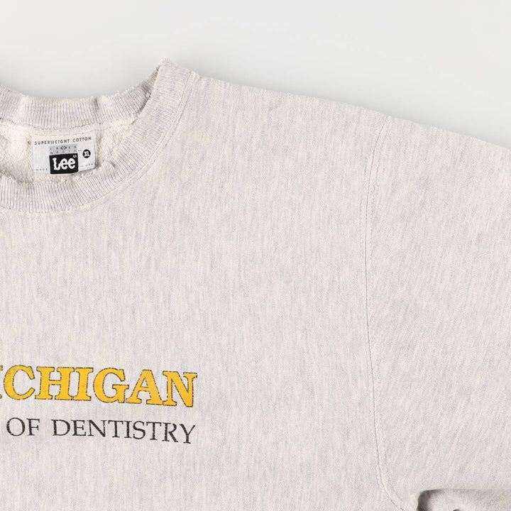 Vintage 1990'S Lee University of Michigan college sweatshirt, made in the USA, size XL. cotton gray type Vintage Second Hand