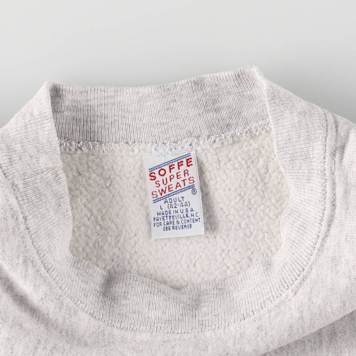 Vintage 80s-90'S SOFFE SUPER SWEATS college sweatshirt, made in the USA, size L, men's cotton gray type Vintage Second Hand