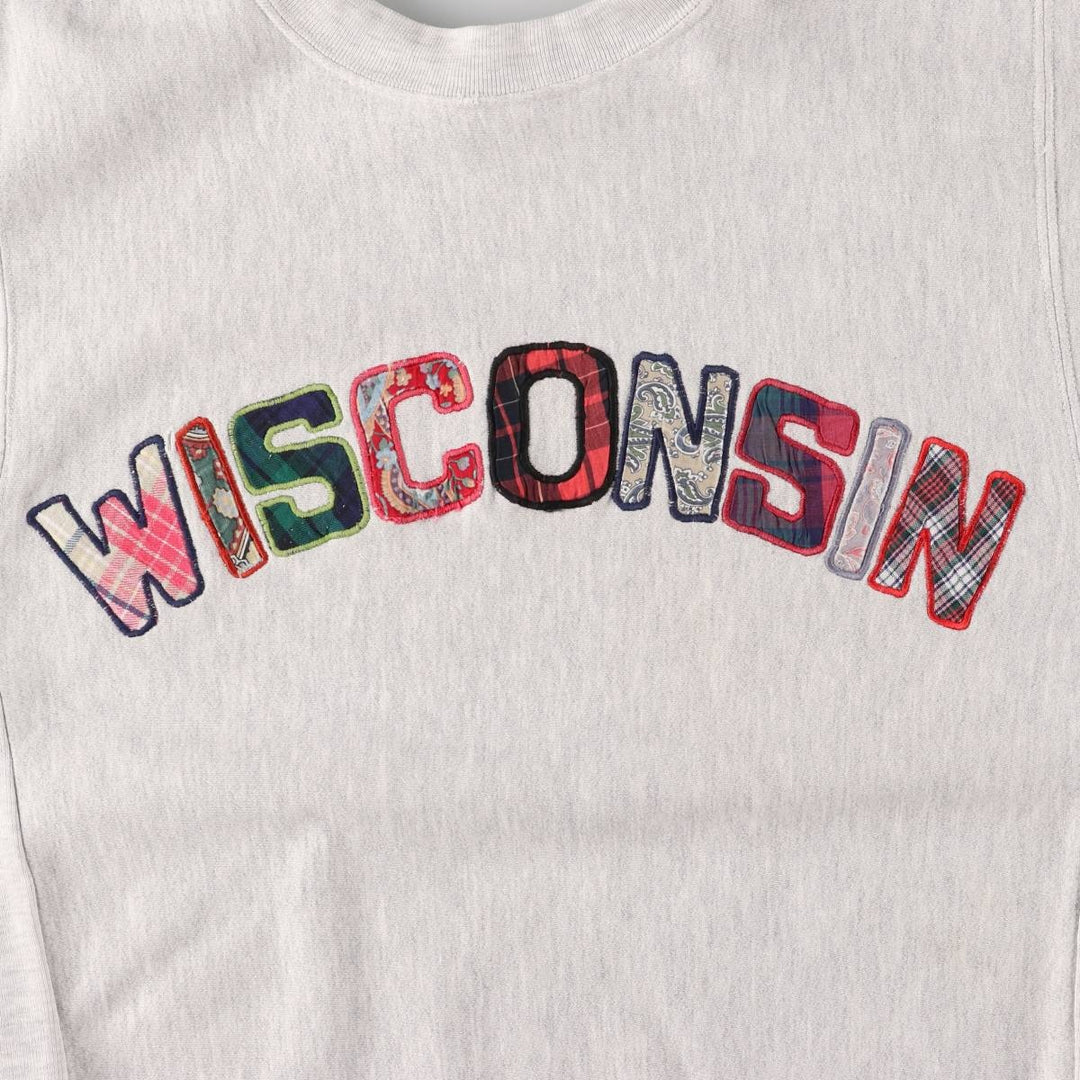 Vintage 1990'S University of Wisconsin Bedford College Sweatshirt, Made in USA, Men's Size Medium cotton gray type Vintage Second Hand