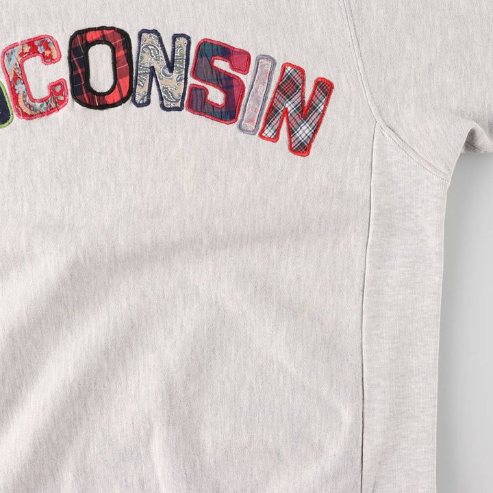 Vintage 1990'S University of Wisconsin Bedford College Sweatshirt, Made in USA, Men's Size Medium cotton gray type Vintage Second Hand