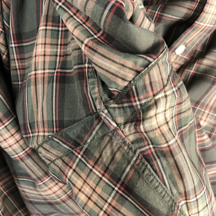 Ralph Lauren Classic Fit Long Sleeve Button Down Check Shirt Men's Size L cotton beige type brown Vintage Second Hand