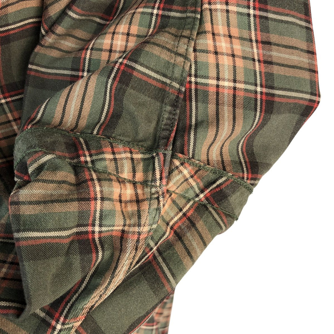 Ralph Lauren Classic Fit Long Sleeve Button Down Check Shirt Men's Size L cotton beige type brown Vintage Second Hand