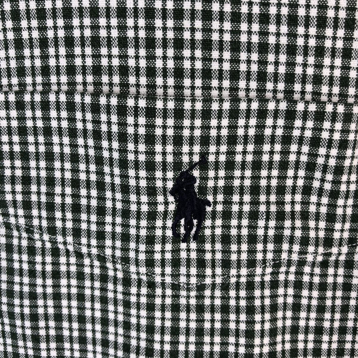 Ralph Lauren Golf Tilden long-sleeved button-down check shirt, men's size L cotton Green type dark green Vintage Second Hand