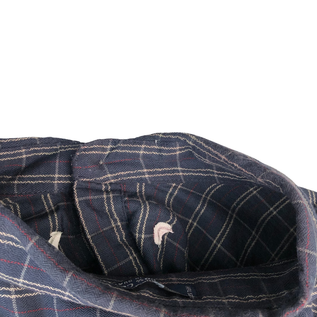 Ralph Lauren CHAPS Long Sleeve Button-Down Check Shirt, Men's Size L cotton navy blue type Vintage Second Hand