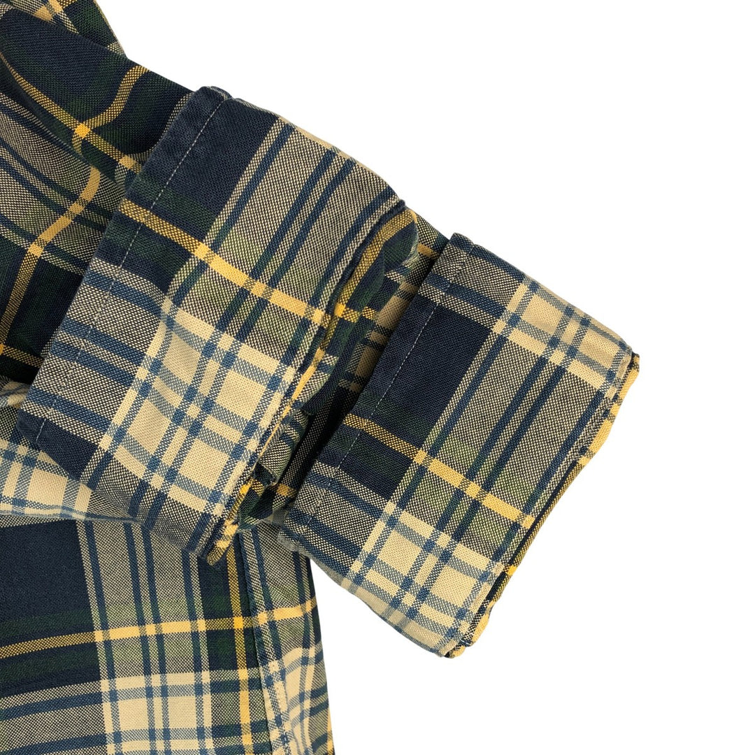 Ralph Lauren CUSTOM FIT long sleeve button down check shirt, men's size L cotton Beige type Vintage Second Hand