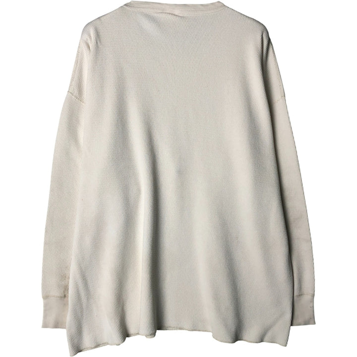 Oversized 90'S Carhartt Thermal Long T-shirt, Honeycomb, Made in USA, Men's XXXXL, Vintage cotton white type Vintage Second Hand