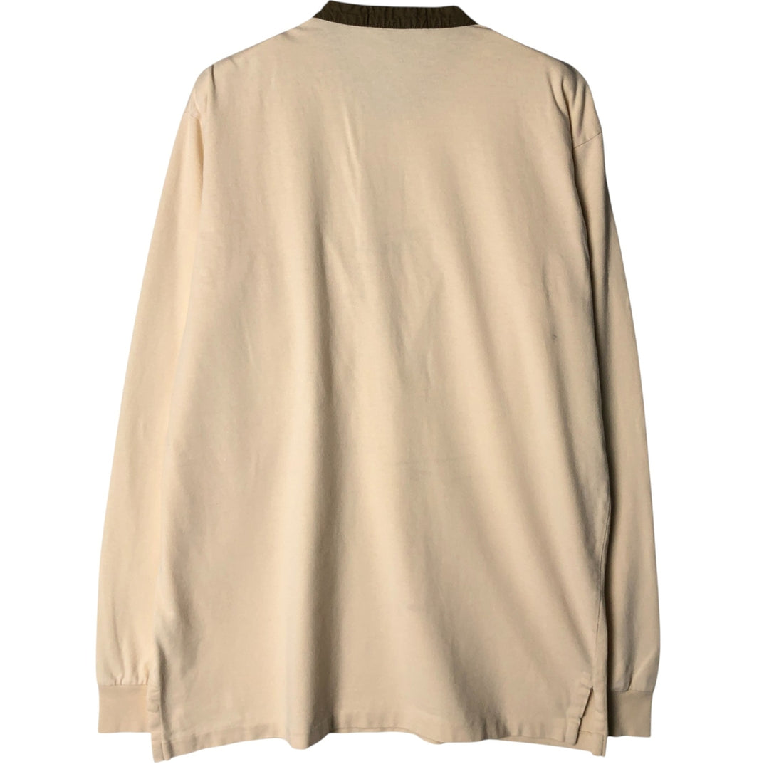 Vintage 90'S Ralph Lauren POLO by Ralph Lauren Henley-neck long-sleeved T-shirt, size M, men's. cotton Beige type Vintage Second Hand