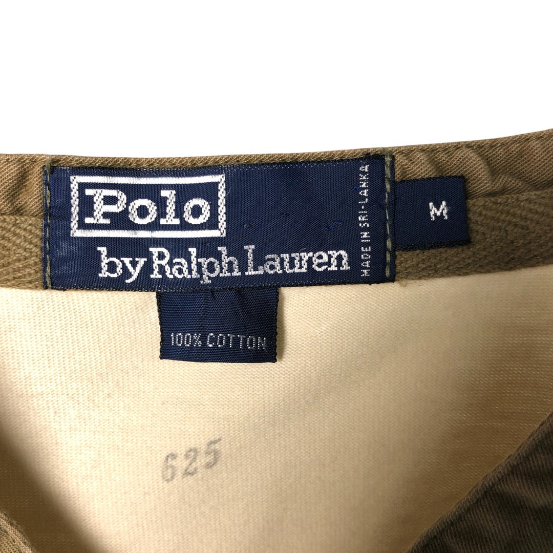Vintage 90'S Ralph Lauren POLO by Ralph Lauren Henley-neck long-sleeved T-shirt, size M, men's. cotton Beige type Vintage Second Hand