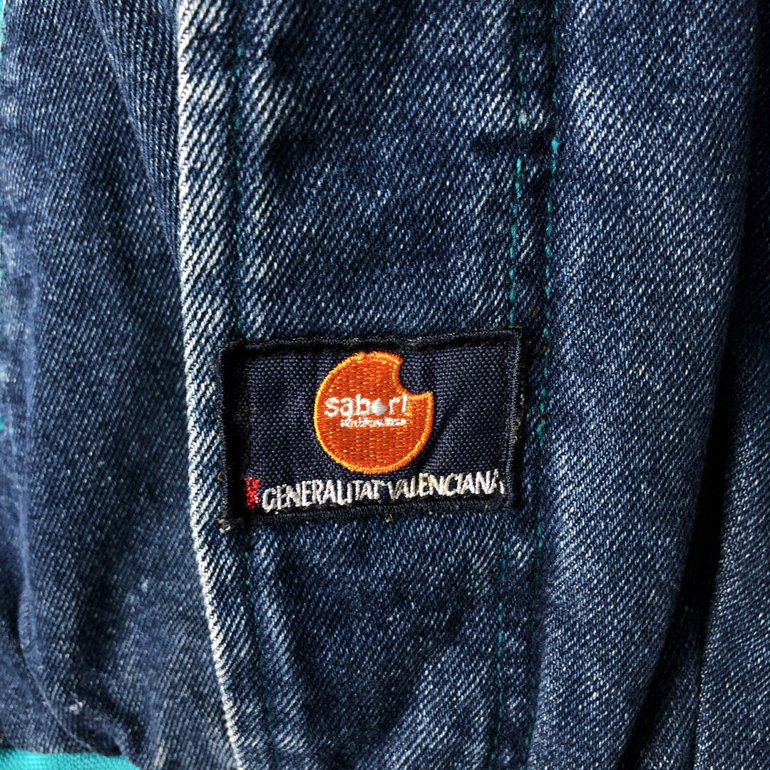 90'S Starter NBA Charlotte Hornets Denim Varsity Jacket, Men's Size Small cotton blue type Vintage Second Hand