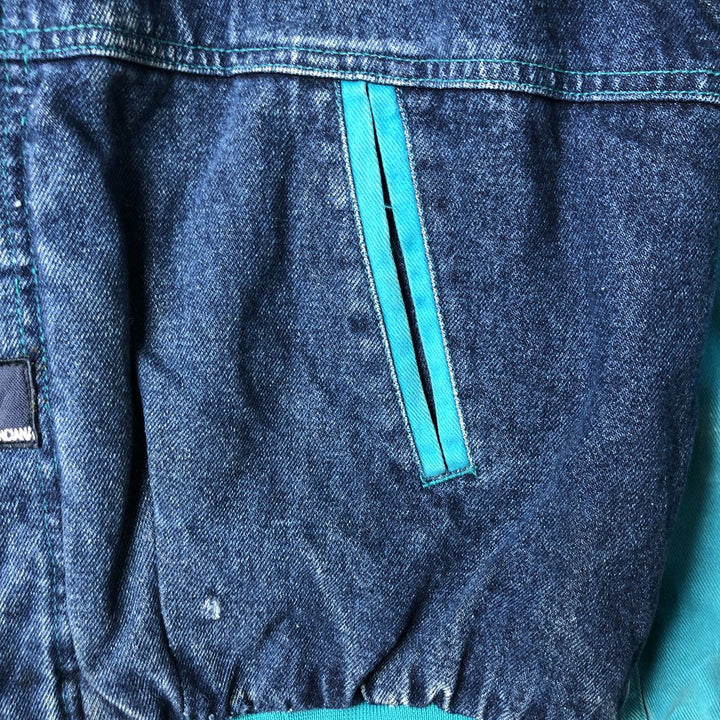 90'S Starter NBA Charlotte Hornets Denim Varsity Jacket, Men's Size Small cotton blue type Vintage Second Hand