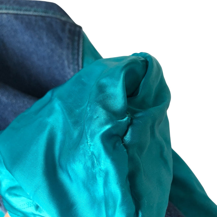 90'S Starter NBA Charlotte Hornets Denim Varsity Jacket, Men's Size Small cotton blue type Vintage Second Hand