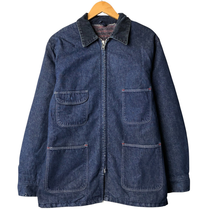 Vintage Bat-dyed Denim Coveralls, Men's Size L unclear blue type Vintage Second Hand