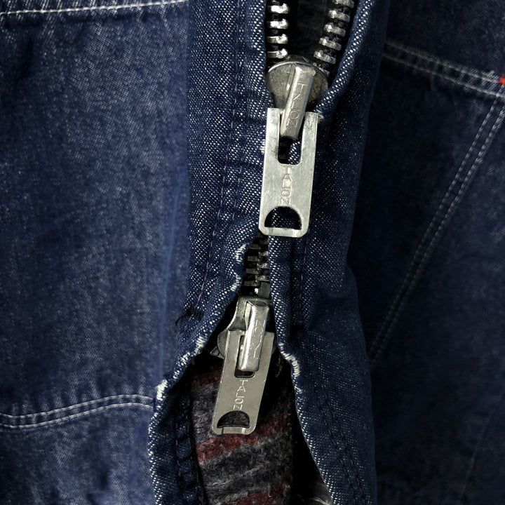 Vintage Bat-dyed Denim Coveralls, Men's Size L unclear blue type Vintage Second Hand