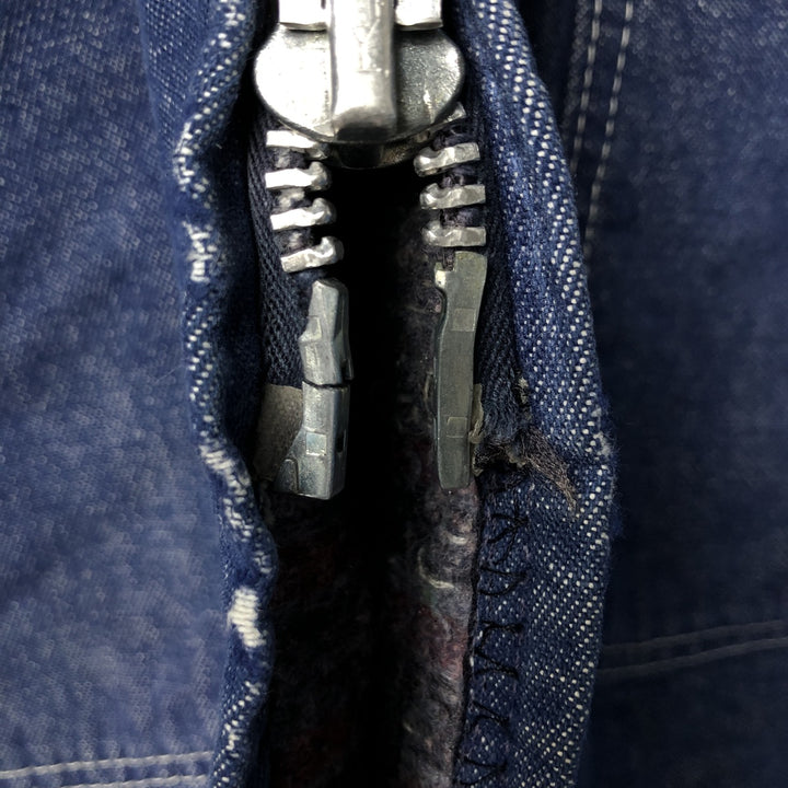 Vintage Bat-dyed Denim Coveralls, Men's Size L unclear blue type Vintage Second Hand