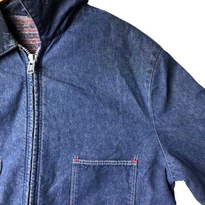 Vintage Bat-dyed Denim Coveralls, Men's Size L unclear blue type Vintage Second Hand