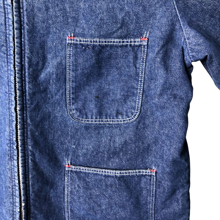 Vintage Bat-dyed Denim Coveralls, Men's Size L unclear blue type Vintage Second Hand