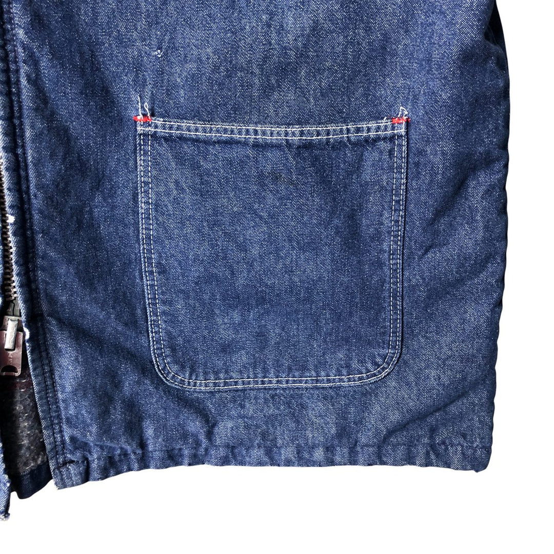 Vintage Bat-dyed Denim Coveralls, Men's Size L unclear blue type Vintage Second Hand