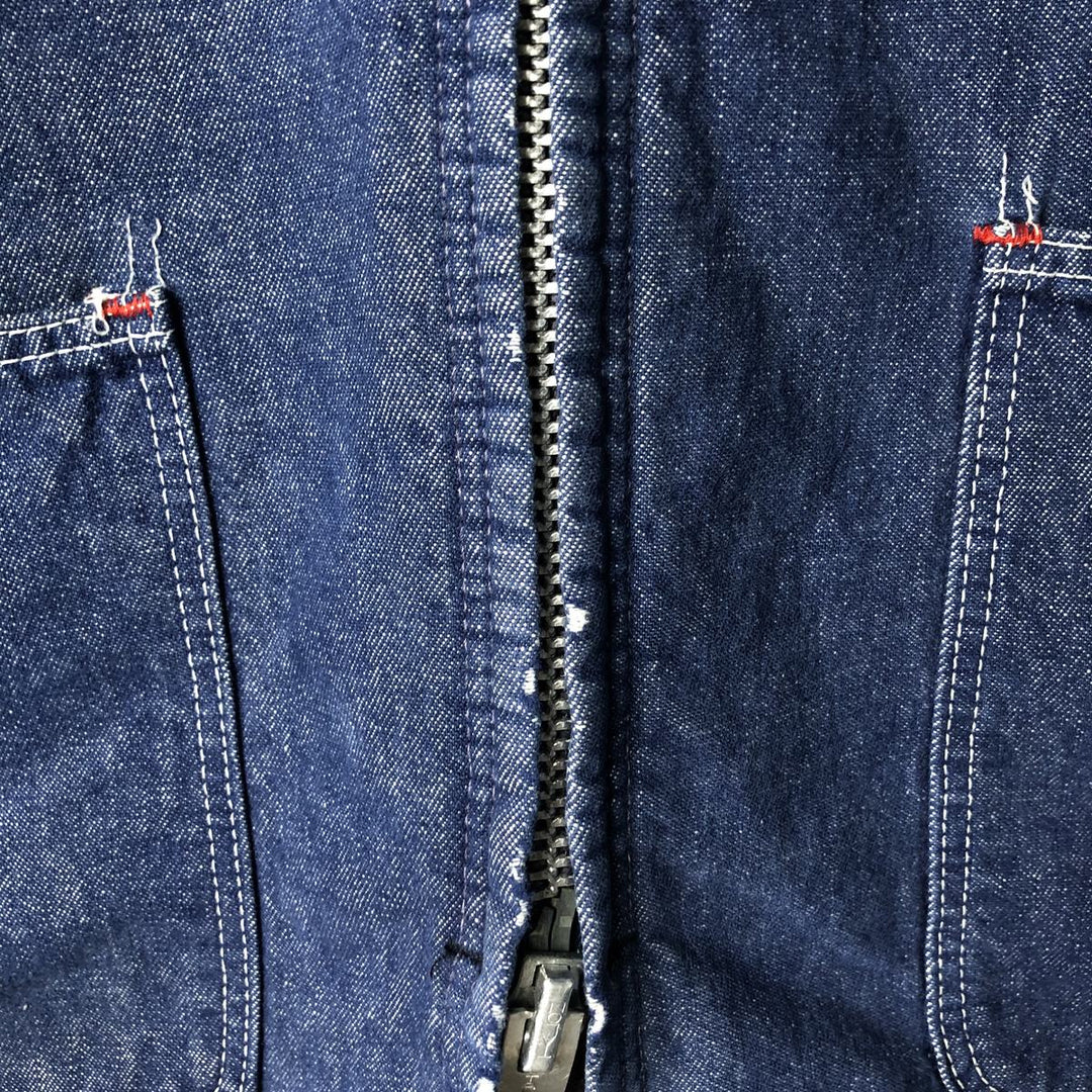 Vintage Bat-dyed Denim Coveralls, Men's Size L unclear blue type Vintage Second Hand