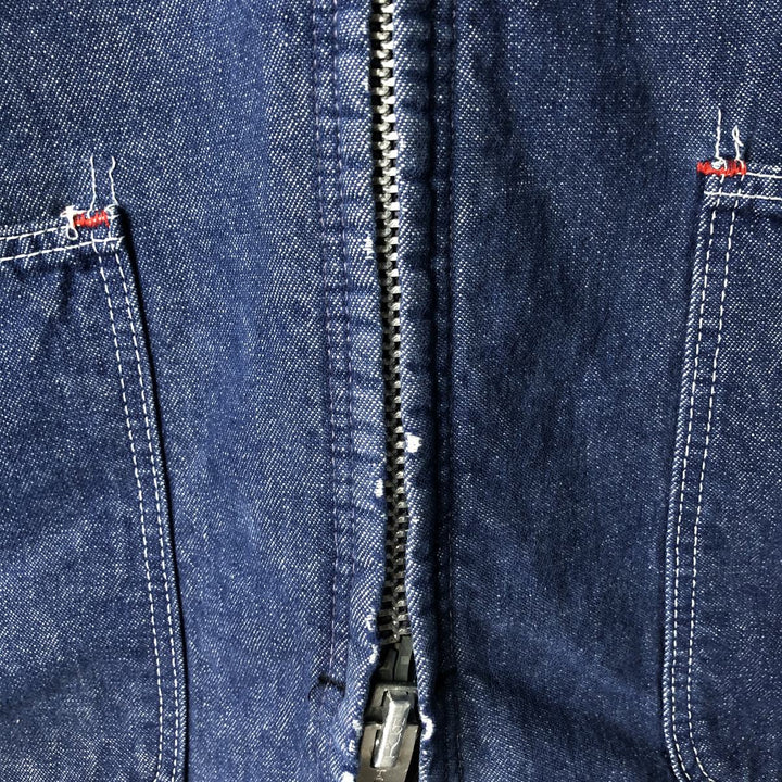 Vintage Bat-dyed Denim Coveralls, Men's Size L unclear blue type Vintage Second Hand