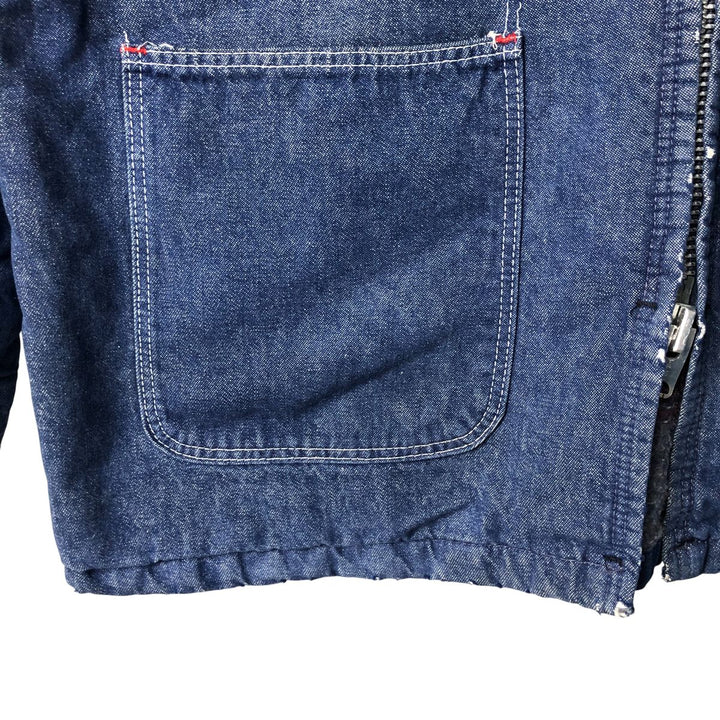 Vintage Bat-dyed Denim Coveralls, Men's Size L unclear blue type Vintage Second Hand