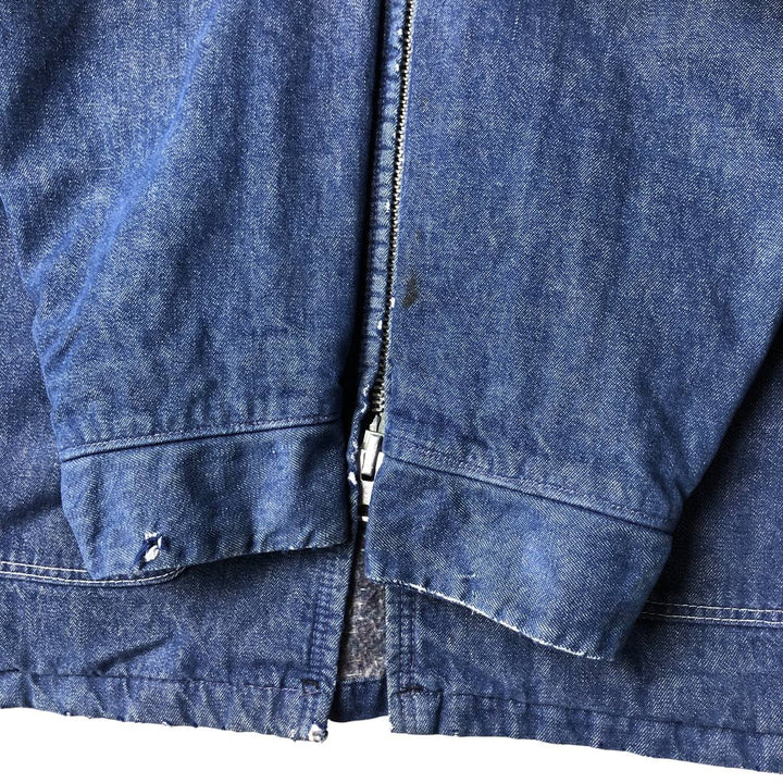 Vintage Bat-dyed Denim Coveralls, Men's Size L unclear blue type Vintage Second Hand