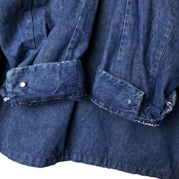 Vintage Bat-dyed Denim Coveralls, Men's Size L unclear blue type Vintage Second Hand