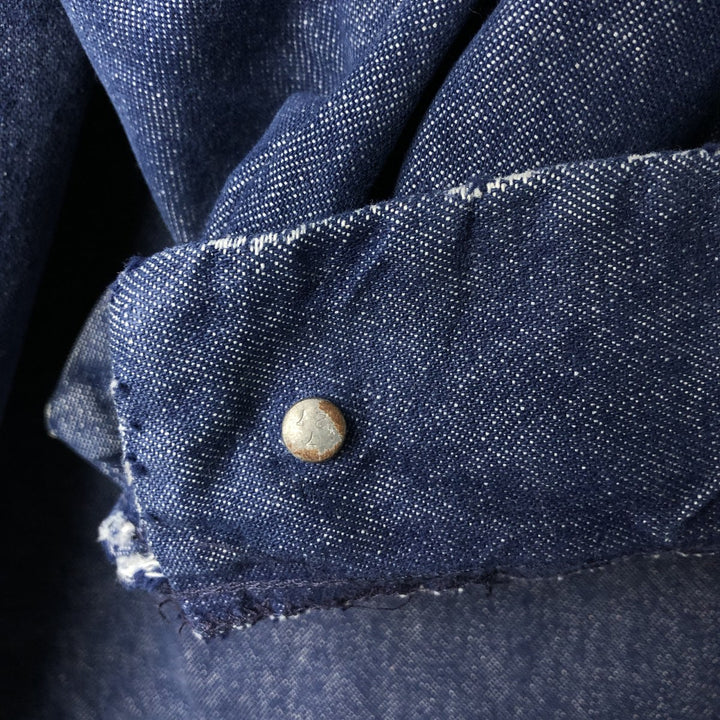 Vintage Bat-dyed Denim Coveralls, Men's Size L unclear blue type Vintage Second Hand