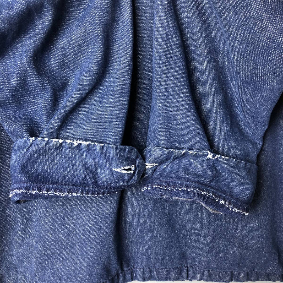 Vintage Bat-dyed Denim Coveralls, Men's Size L unclear blue type Vintage Second Hand