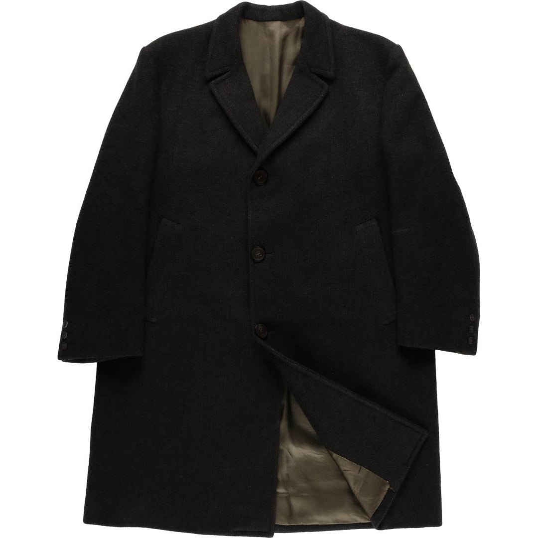 Wool Chesterfield Coat, Men's Size XL unclear black type Vintage Second Hand