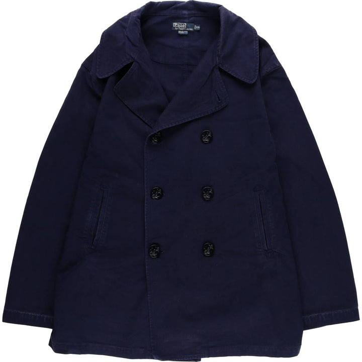 Ralph Lauren POLO by Ralph Lauren cotton peacoat, men's size XXL cotton navy blue type Vintage Second Hand