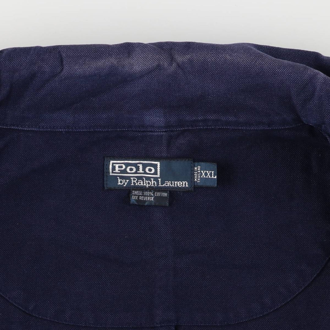 Ralph Lauren POLO by Ralph Lauren cotton peacoat, men's size XXL cotton navy blue type Vintage Second Hand