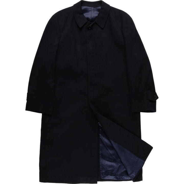 CORTEFIEL Cashmere Blend Balmacaan Coat, Made in Spain, Men's Size L Lana navy blue type Vintage Second Hand