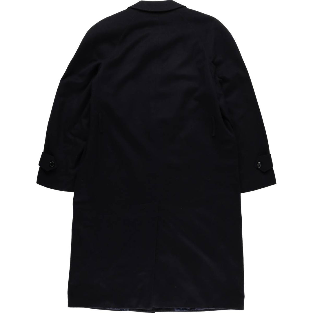 CORTEFIEL Cashmere Blend Balmacaan Coat, Made in Spain, Men's Size L Lana navy blue type Vintage Second Hand