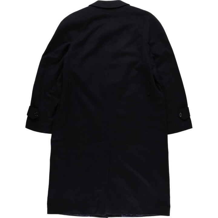 CORTEFIEL Cashmere Blend Balmacaan Coat, Made in Spain, Men's Size L Lana navy blue type Vintage Second Hand