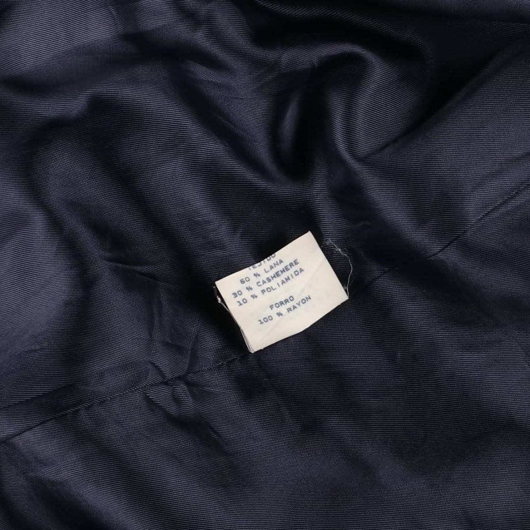 CORTEFIEL Cashmere Blend Balmacaan Coat, Made in Spain, Men's Size L Lana navy blue type Vintage Second Hand