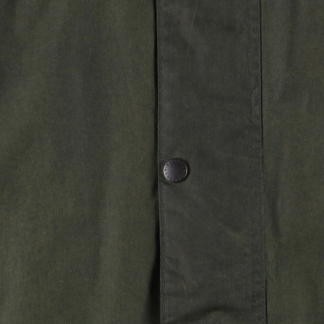 1990'S Barbour BORDER (formerly 3 Warrant) waxed cotton oiled jacket, Made in England, C42, Men's L cotton Green type dark green Vintage Second Hand