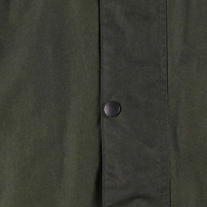 1990'S Barbour BORDER (formerly 3 Warrant) waxed cotton oiled jacket, Made in England, C42, Men's L cotton Green type dark green Vintage Second Hand