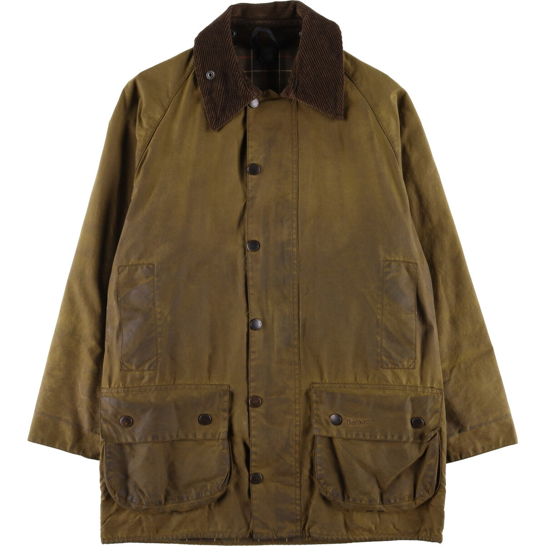 2000'S Barbour Classic Beaufort 3 Warrant Oiled Hunting Jacket, Made in England, C38, Men's Size M cotton Khaki type brown Vintage Second Hand