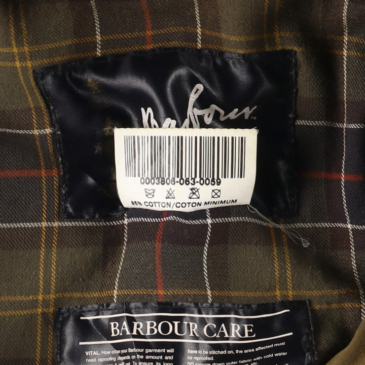 2000'S Barbour Classic Beaufort 3 Warrant Oiled Hunting Jacket, Made in England, C38, Men's Size M cotton Khaki type brown Vintage Second Hand