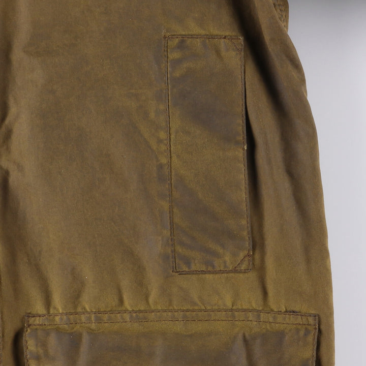 2000'S Barbour Classic Beaufort 3 Warrant Oiled Hunting Jacket, Made in England, C38, Men's Size M cotton Khaki type brown Vintage Second Hand