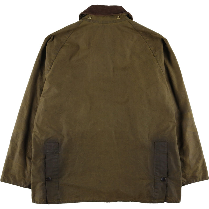 1990'S Barbour Bedale (formerly 3 Warrant) waxed cotton oiled jacket, made in England, C40, men's size M cotton Khaki type Vintage Second Hand