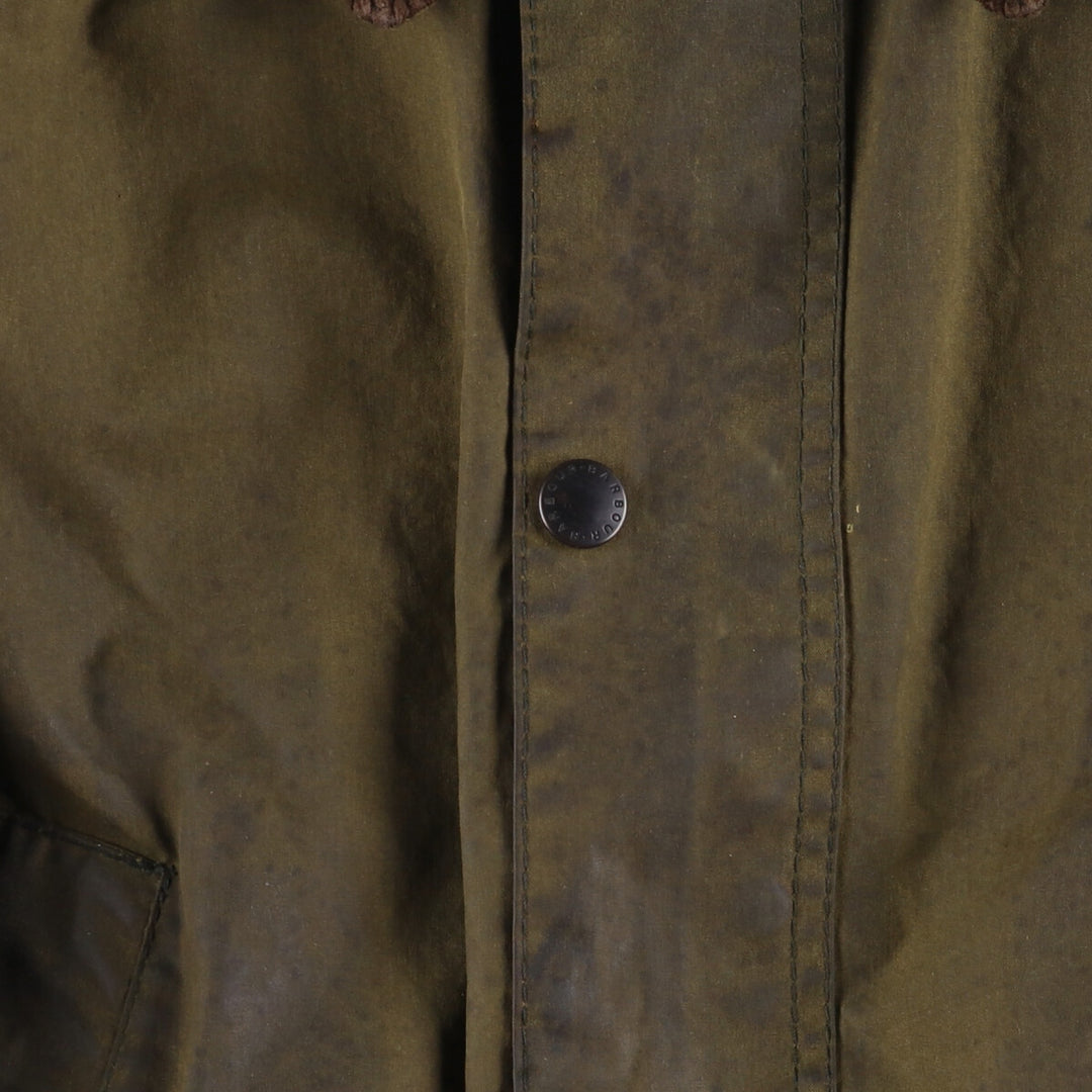 1990'S Barbour Bedale (formerly 3 Warrant) waxed cotton oiled jacket, made in England, C40, men's size M cotton Khaki type Vintage Second Hand