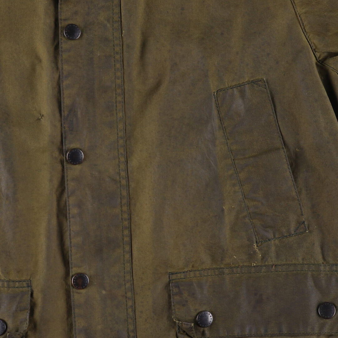 1990'S Barbour Bedale (formerly 3 Warrant) waxed cotton oiled jacket, made in England, C40, men's size M cotton Khaki type Vintage Second Hand